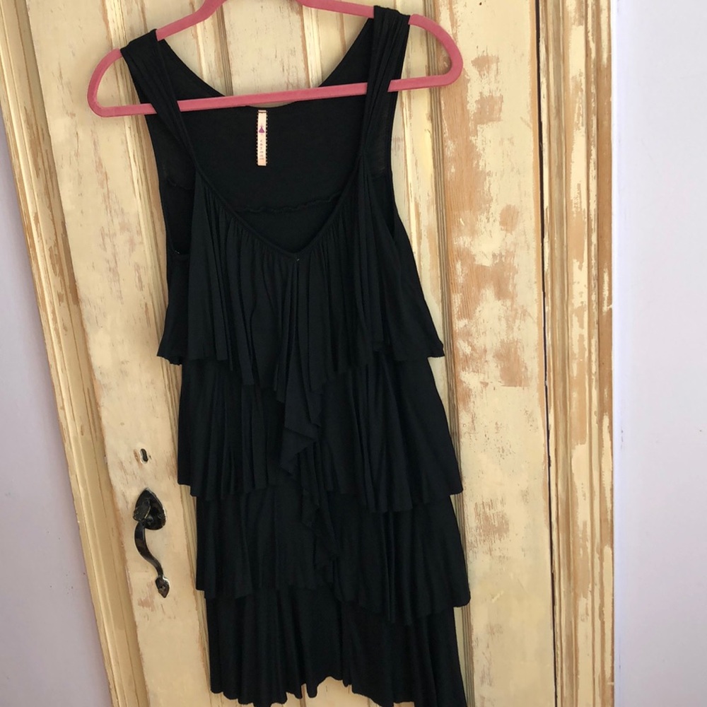 Venti black flapper cocktail dress sz M